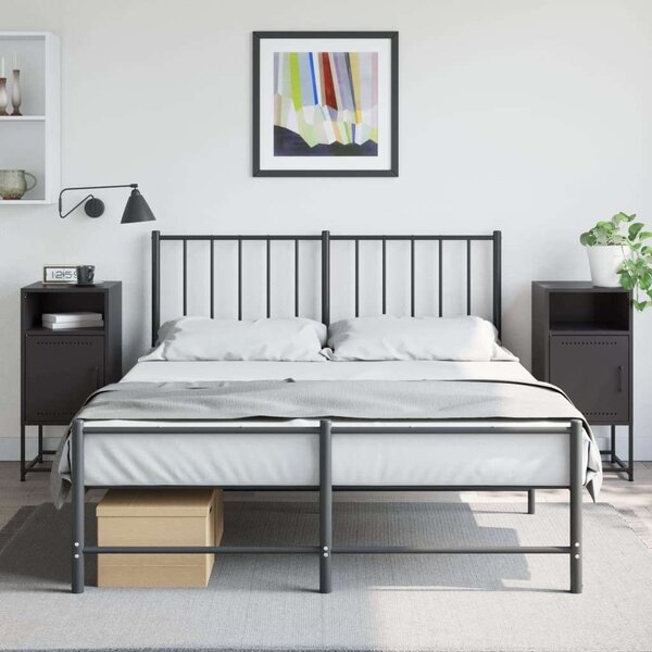 VidaXL - Fém Éjjeliszekrény Szett - 2 db - Fekete - 36x39x78cm