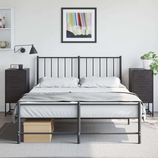 VidaXL Fém Éjjeliszekrény Szett - 2 db, 3 Fiókos, Fekete - 36x39x78cm