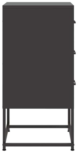 VidaXL Fém Éjjeliszekrény Szett - 2 db, 3 Fiókos, Fekete - 36x39x78cm