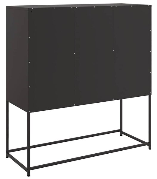 VidaXL Fekete Fém Tálalószekrény - 100,5x39x107 cm