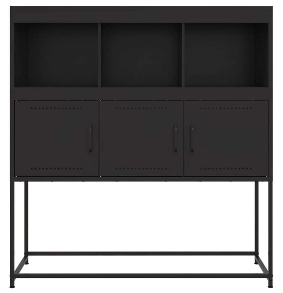 VidaXL Fekete Fém Tálalószekrény - 100,5x39x107 cm