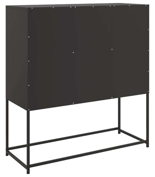 VidaXL Fém Tálalószekrény - Fekete - 100,5x39x107 cm