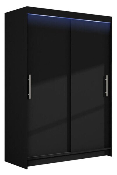 Gardróbszekrény Closico Pacron I, Laminált forgácslap, 200x120x58cm, Fekete