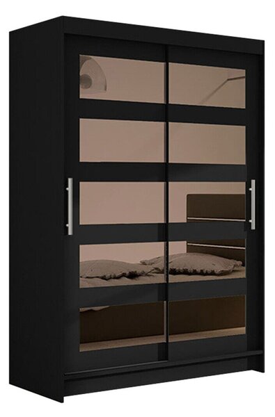 Gardróbszekrény Closico Pacron IV, Laminált forgácslap, 200x120x58cm, Fekete