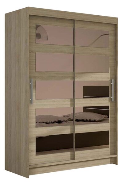 Gardróbszekrény Closico Pacron IV, Laminált forgácslap, 200x120x58cm, Sonoma tölgy