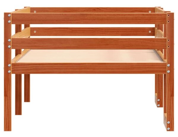 VidaXL viaszbarna tömör fenyőfa gyerekágykeret 90 x 200 cm