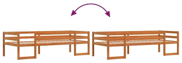 VidaXL viaszbarna tömör fenyőfa gyerekágykeret 90 x 200 cm