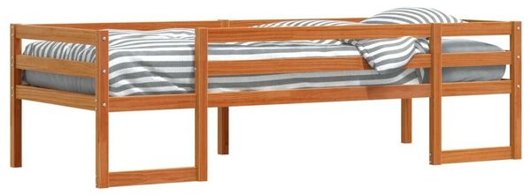 VidaXL viaszbarna tömör fenyőfa gyerekágykeret 90 x 200 cm