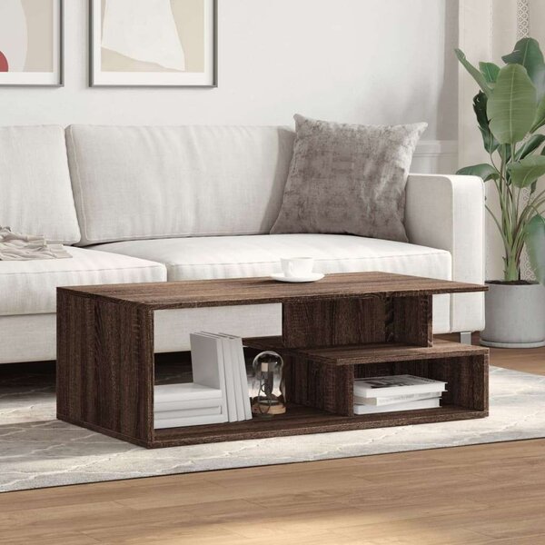 VidaXL barna tölgyszínű szerelt fa dohányzóasztal 102x55x35 cm