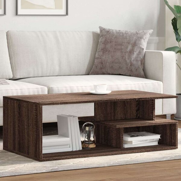 VidaXL barna tölgyszínű szerelt fa dohányzóasztal 102x55x35 cm