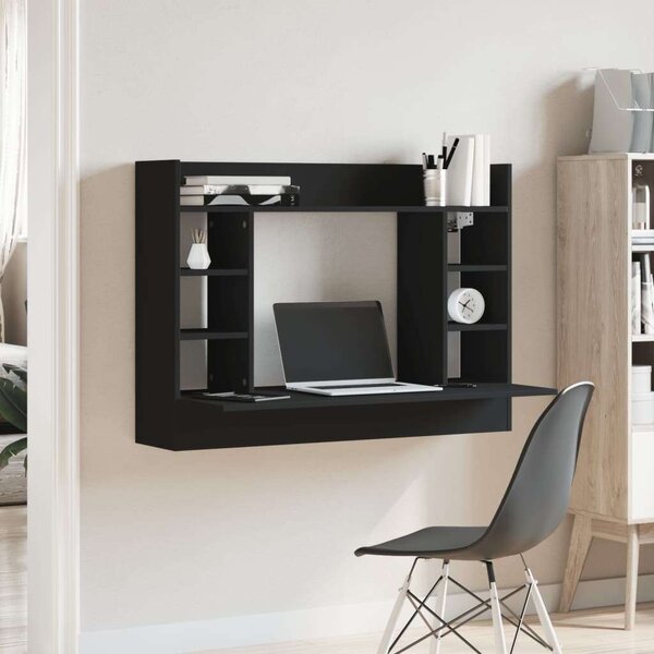VidaXL Falra Szerelhető Íróasztal - Fekete - 105x48x75 cm
