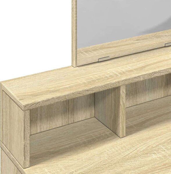 VidaXL sonoma tölgy színű fésülködőasztal tükörrel 80 x 41 x 144,5 cm