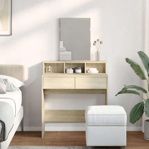VidaXL sonoma tölgy színű fésülködőasztal tükörrel 80 x 41 x 144,5 cm