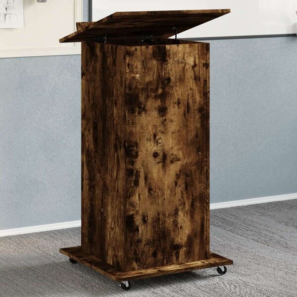 VidaXL szerelt fa állópult kerékkel és fiókkal 55 x 55 x 107 cm