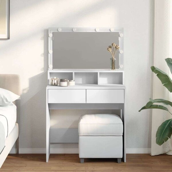 VidaXL fehér fésülködőasztal LED-del 80 x 41 x 134,5 cm