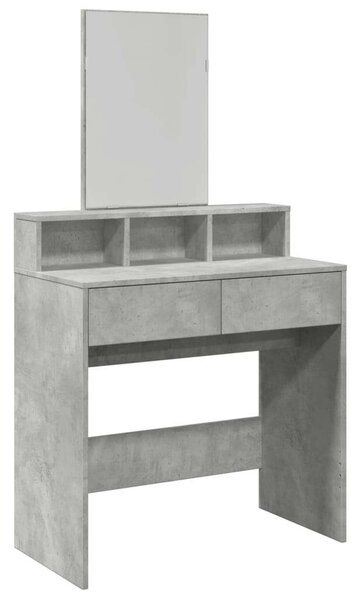 VidaXL Sminkasztal Tükörrel - Betonszürke - 80x41x144,5cm