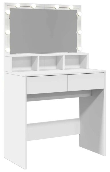 VidaXL fehér fésülködőasztal LED-del 80 x 41 x 134,5 cm
