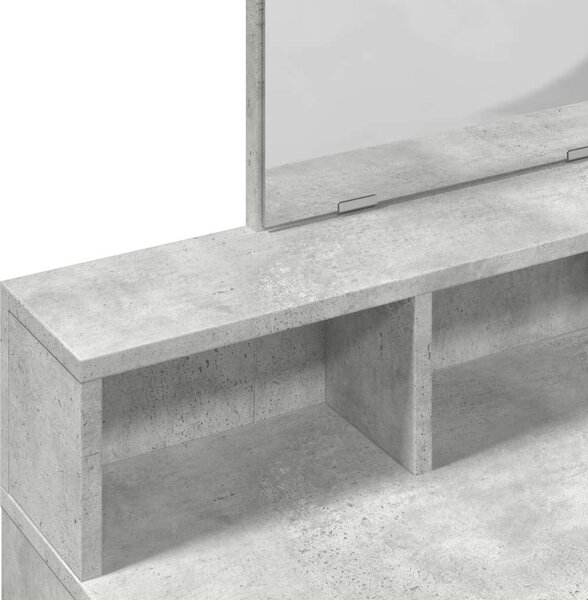 VidaXL Sminkasztal Tükörrel - Betonszürke - 80x41x144,5cm