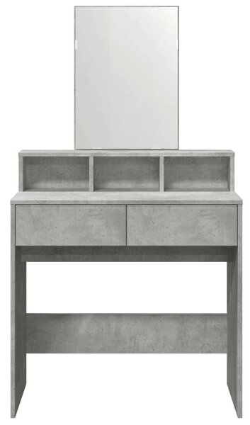 VidaXL Sminkasztal Tükörrel - Betonszürke - 80x41x144,5cm