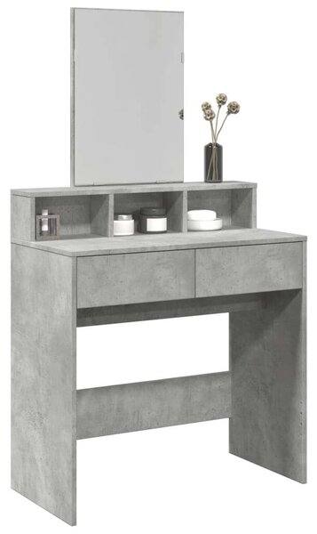 VidaXL Sminkasztal Tükörrel - Betonszürke - 80x41x144,5cm