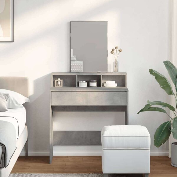 VidaXL Sminkasztal Tükörrel - Betonszürke - 80x41x144,5cm