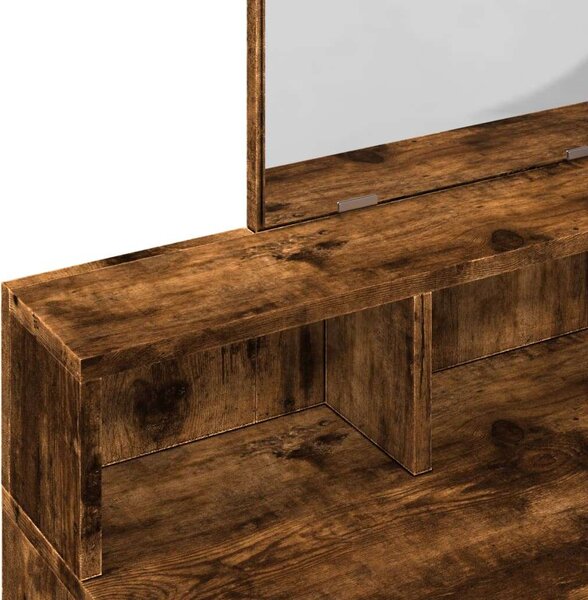 VidaXL füstös tölgy színű fésülködőasztal tükörrel 80 x 41 x 144,5 cm