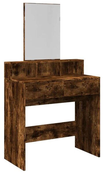 VidaXL füstös tölgy színű fésülködőasztal tükörrel 80 x 41 x 144,5 cm