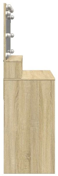 VidaXL LED-es Sminkasztal - Sonoma Tölgy - 80x41x134,5 cm