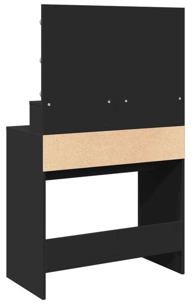 VidaXL Sminkasztal LED-del - Fekete - 80x41x134,5cm