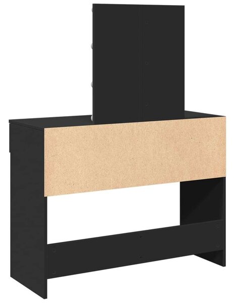 LED-es Sminkasztal - Fekete - 100x40x130 cm