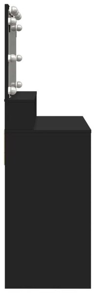VidaXL Sminkasztal LED-del - Fekete - 80x41x134,5cm