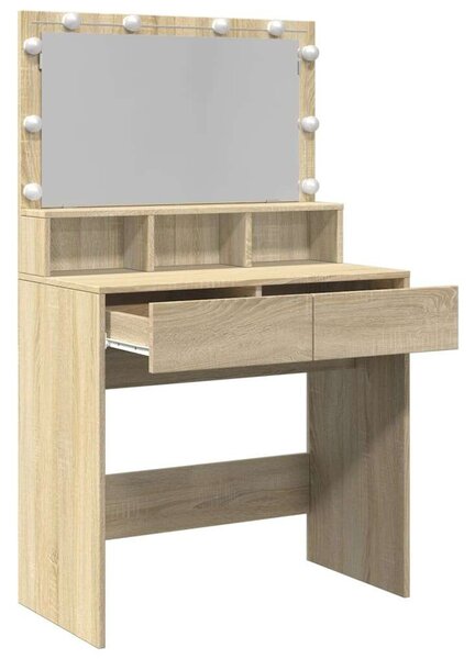 VidaXL LED-es Sminkasztal - Sonoma Tölgy - 80x41x134,5 cm