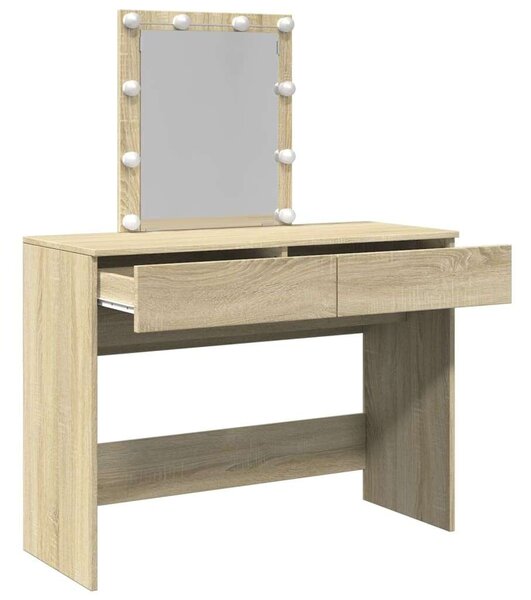 VidaXL Sminkasztal LED-del - Sonoma Tölgy - 100x40x130 cm