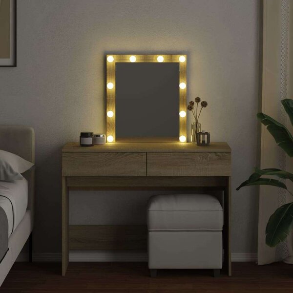 VidaXL Sminkasztal LED-del - Sonoma Tölgy - 100x40x130 cm