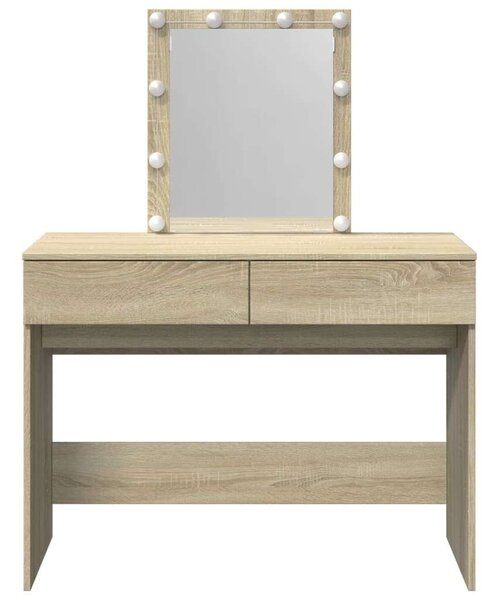 VidaXL Sminkasztal LED-del - Sonoma Tölgy - 100x40x130 cm