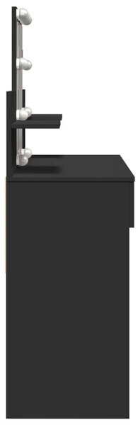 VidaXL Sminkasztal LED-es - Fekete - 100x40x130 cm
