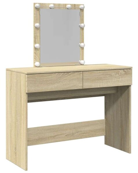 VidaXL Sminkasztal LED-del - Sonoma Tölgy - 100x40x130 cm