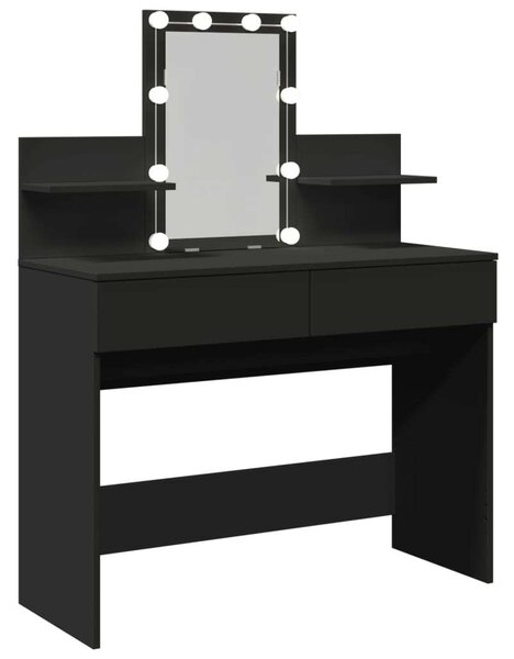VidaXL Sminkasztal LED-es - Fekete - 100x40x130 cm