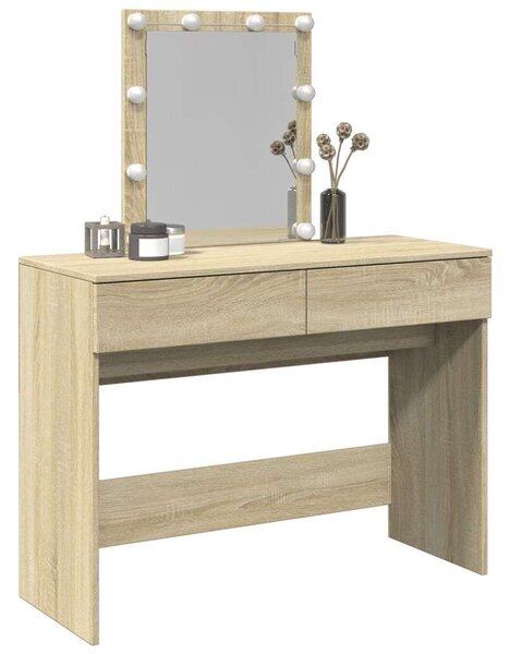 VidaXL Sminkasztal LED-del - Sonoma Tölgy - 100x40x130 cm