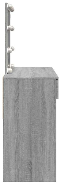 LED-es Sminkasztal - Sonoma Szürke - 100x40x130 cm