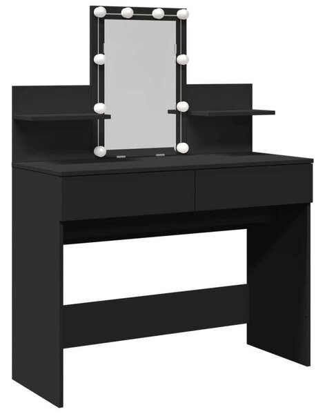 VidaXL Sminkasztal LED-es - Fekete - 100x40x130 cm