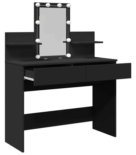 VidaXL Sminkasztal LED-es - Fekete - 100x40x130 cm