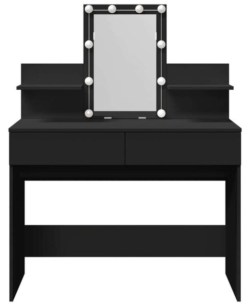 VidaXL Sminkasztal LED-es - Fekete - 100x40x130 cm