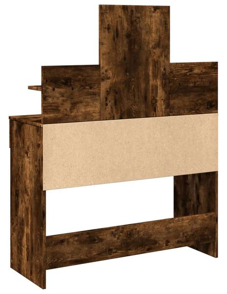VidaXL Sminkasztal - LED-es Tükör - Füstös Tölgy - 100x40x130 cm