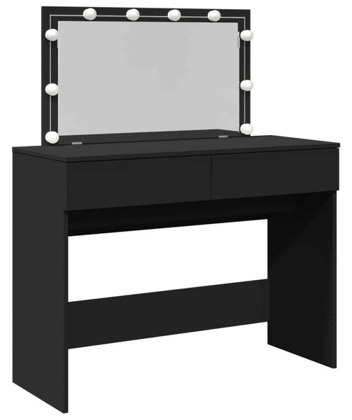 VidaXL LED-es Sminkasztal - Fekete - 100x40x120 cm