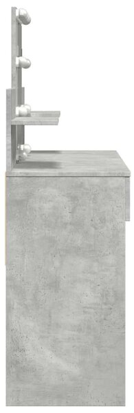 VidaXL Sminkasztal LED-del - Betonszürke - 100x40x130 cm