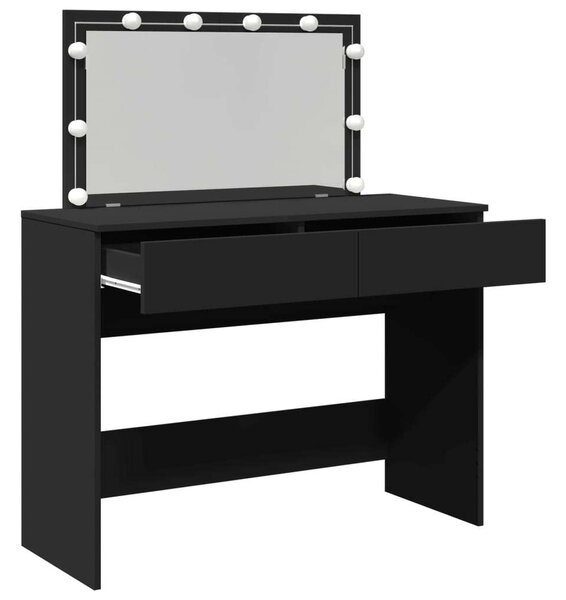 VidaXL LED-es Sminkasztal - Fekete - 100x40x120 cm