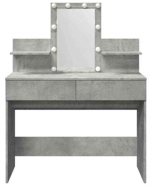 VidaXL Sminkasztal LED-del - Betonszürke - 100x40x130 cm