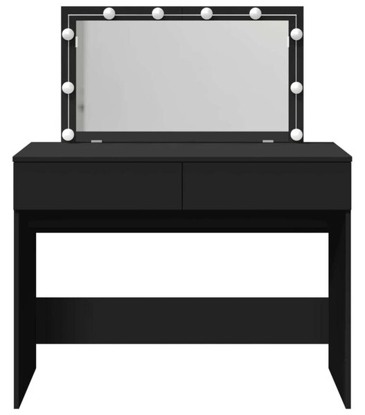 VidaXL LED-es Sminkasztal - Fekete - 100x40x120 cm