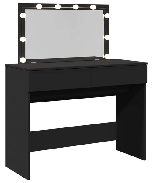 VidaXL LED-es Sminkasztal - Fekete - 100x40x120 cm